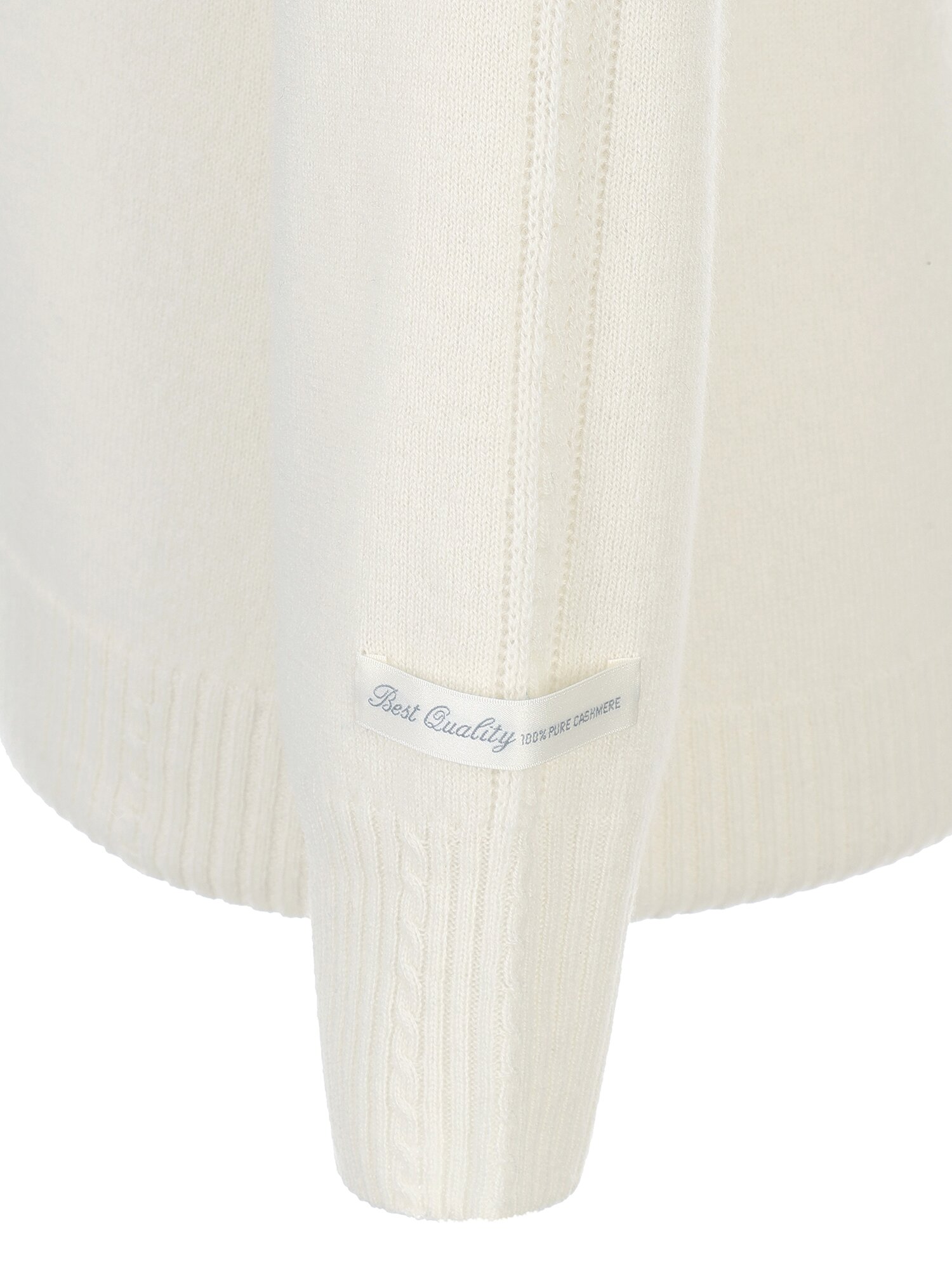 캐시미어 케이블 하이넥 풀오버 니트 (IVORY)