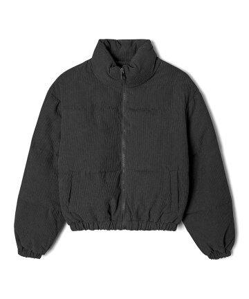 여성 코듀로이 하이넥 웰론 패딩 (BLACK) (HBAPA50)