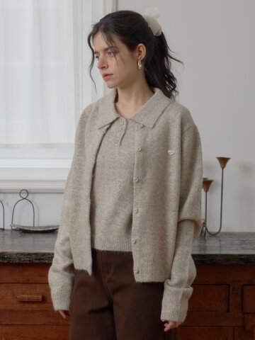 [메종르하르] 메모 니트 SET (가디건+슬리브리스) 4color