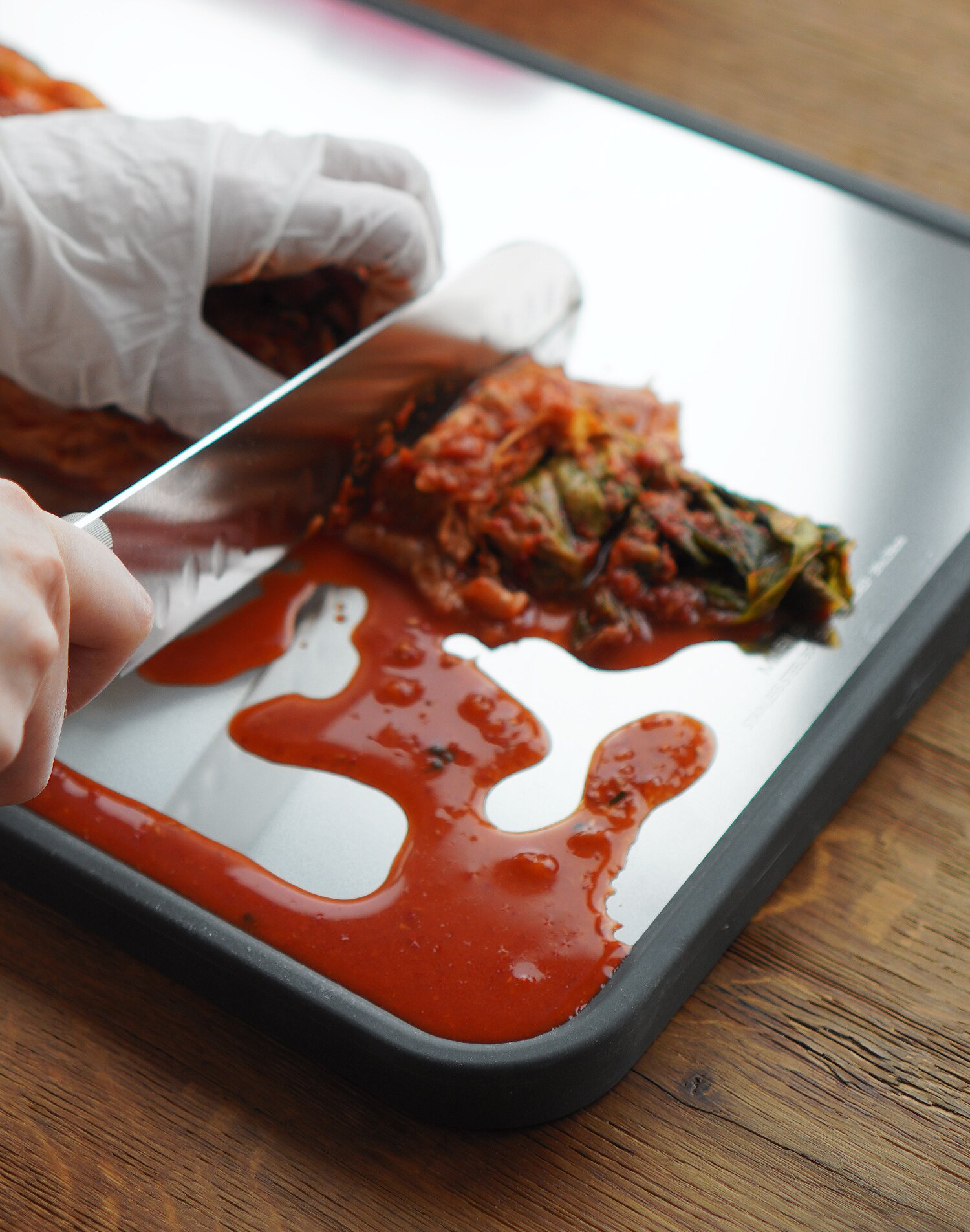 스테인레스 양면도마 그레이 스텐+PP양면