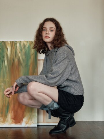 [2컬러] 유니 후드 스웨터
