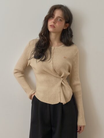 [메종르하르] 몰리 버튼 랩 니트 3color