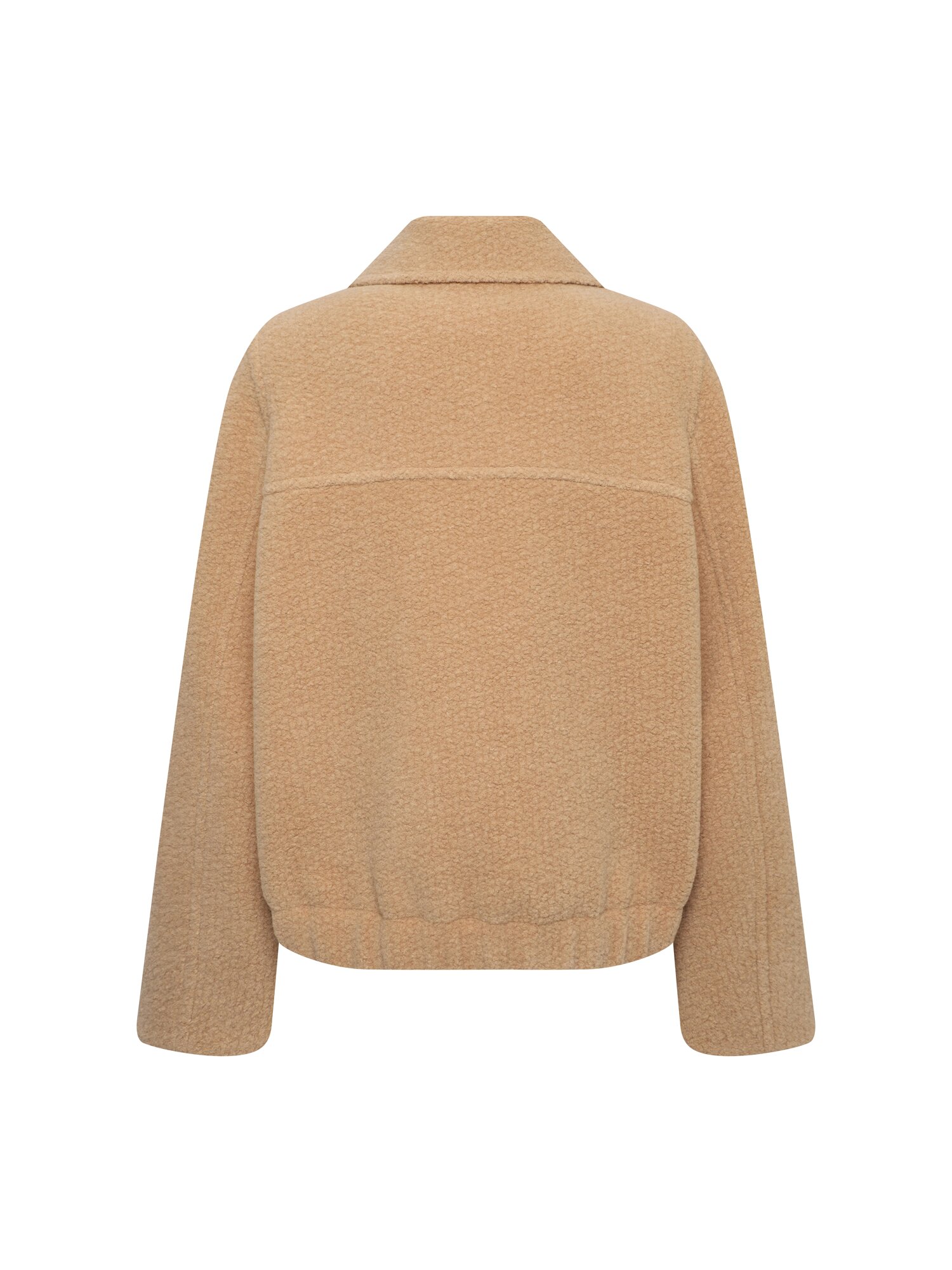 울 블렌드 부클레 래글런 숏 코트 (BEIGE)