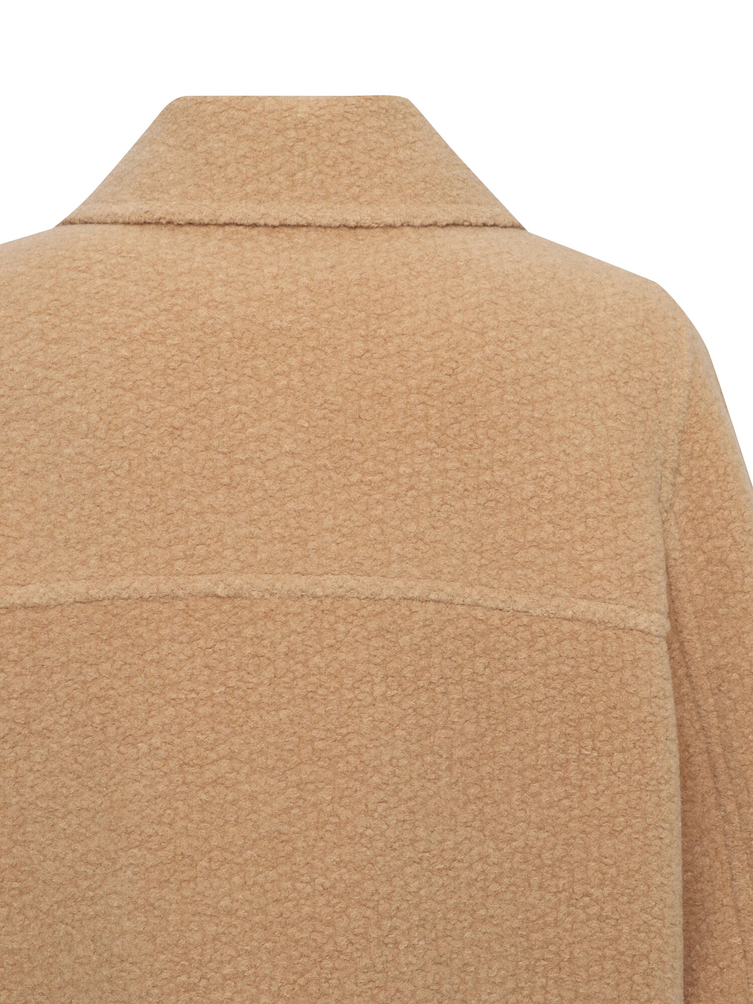 울 블렌드 부클레 래글런 숏 코트 (BEIGE)