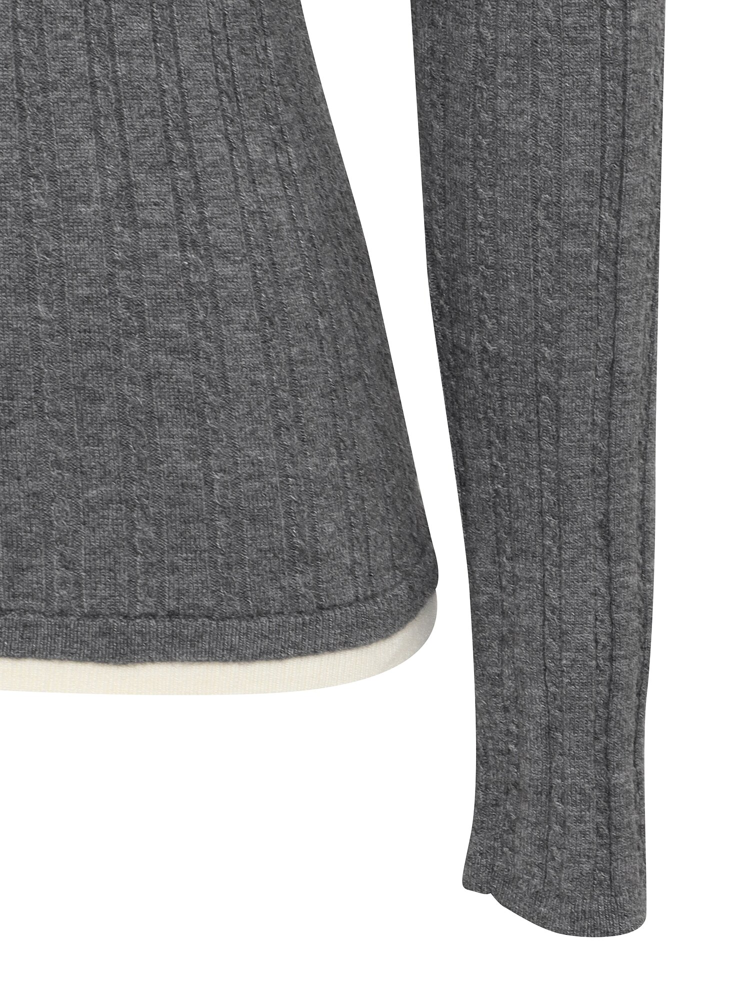 울 블렌드 케이블 칼라 레이어드 니트 (GREY)