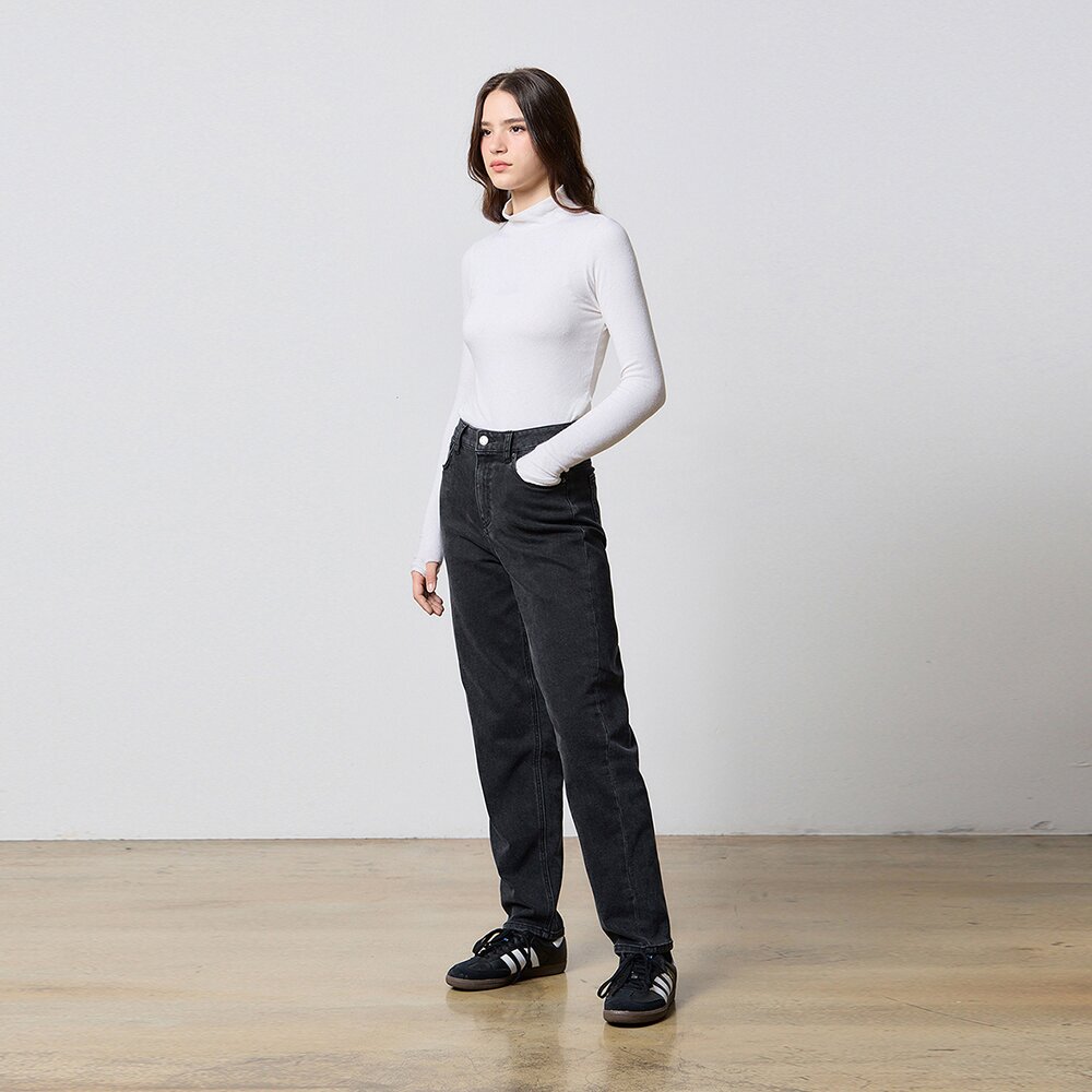 DENIM NAPPING TAPERED PANTS BLACK W5