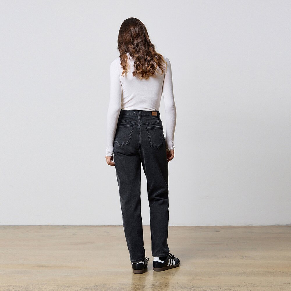 DENIM NAPPING TAPERED PANTS BLACK W5