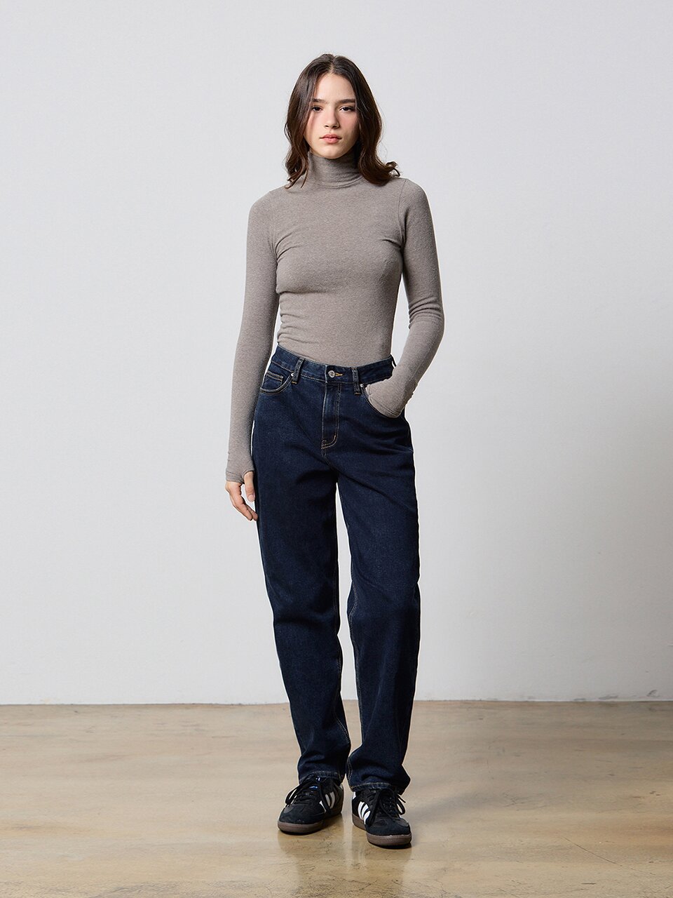 DENIM NAPPING TAPERED PANTS INDIGO W5