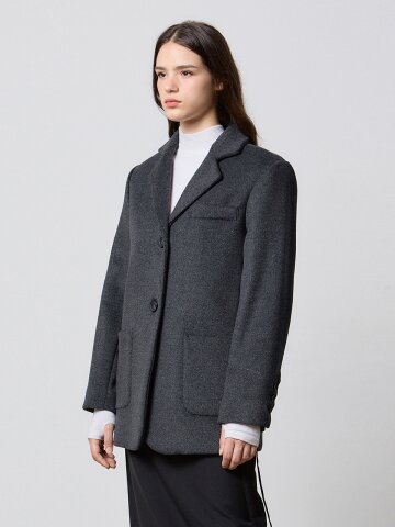 WOOL CLASSIC SINGLE JACKET GREY W5