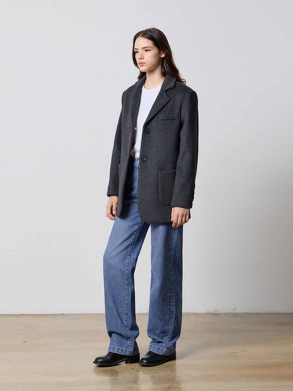 WOOL CLASSIC SINGLE JACKET GREY W5