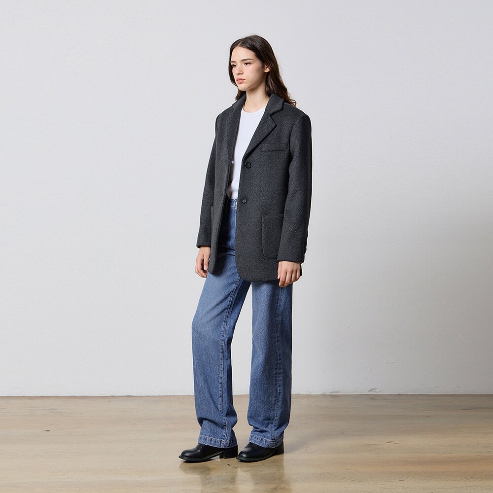 WOOL CLASSIC SINGLE JACKET GREY W5