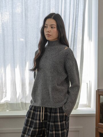 LS_Elegant high-neck knit two-piece set_3color