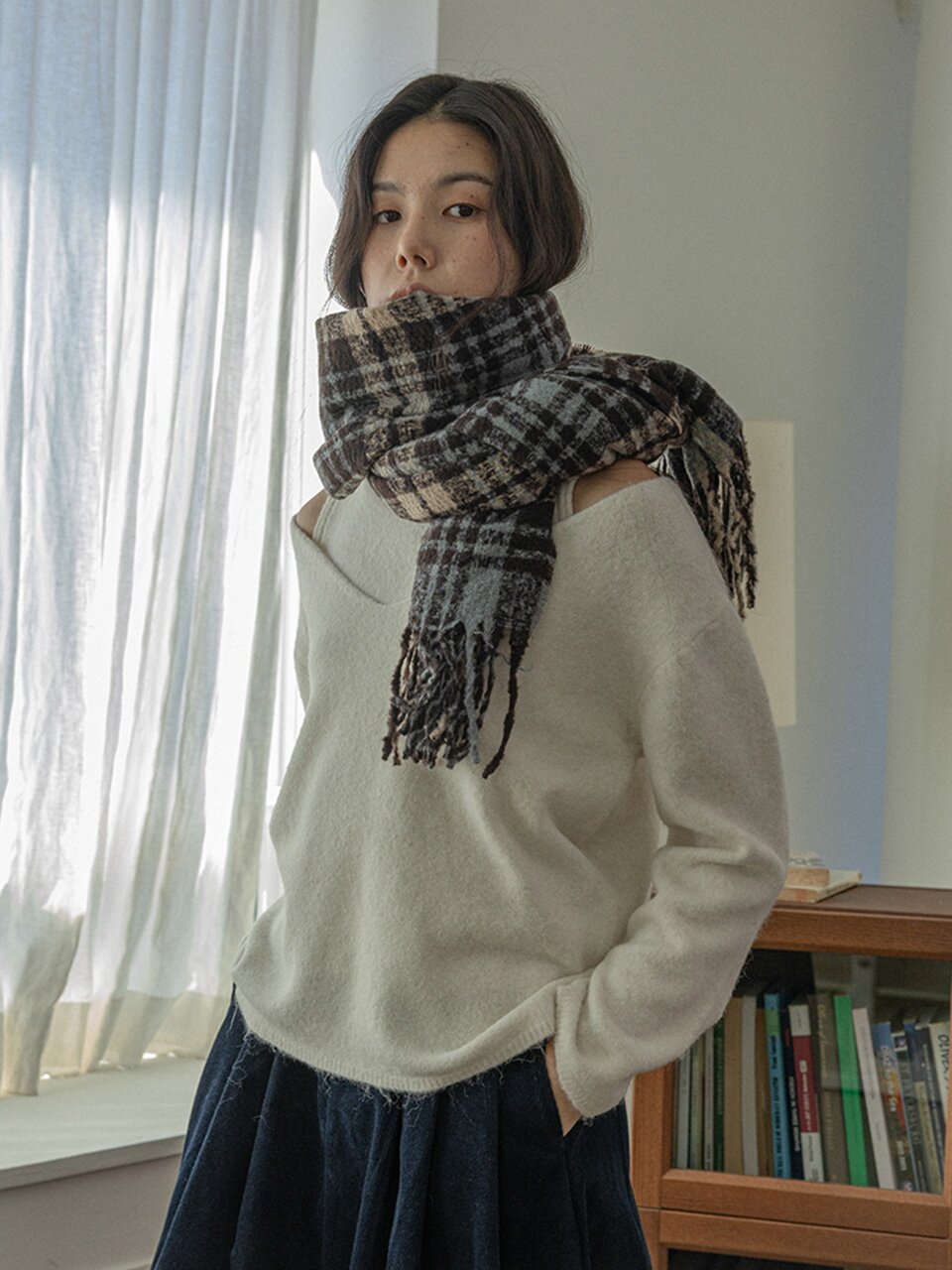 LS_Elegant high-neck knit two-piece set_3color