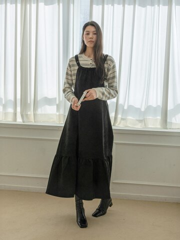 LS_Velvet sleeveless dress_BLACK