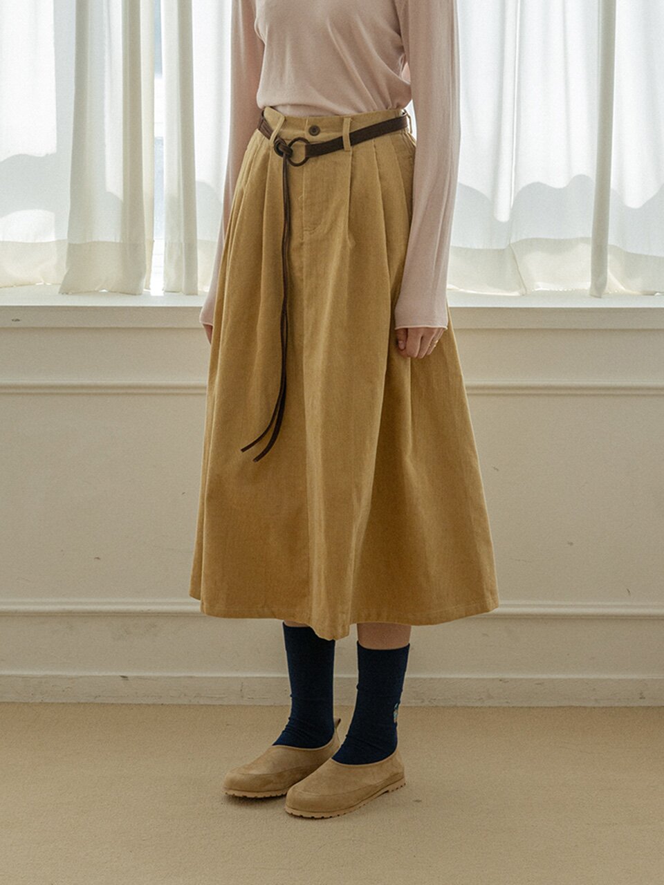LS_Corduroy loose skirt_3color
