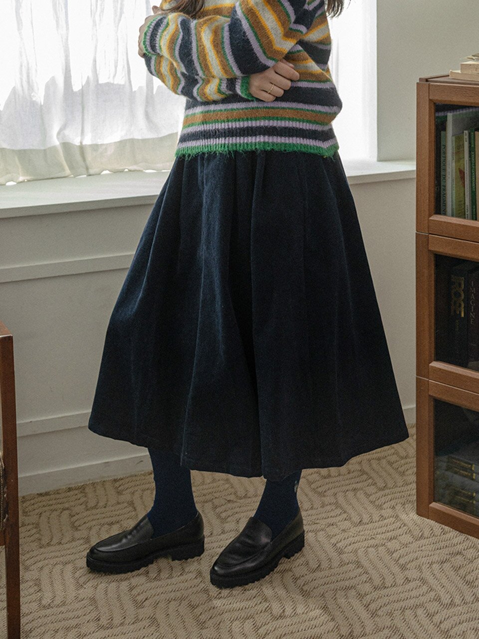 LS_Corduroy loose skirt_3color