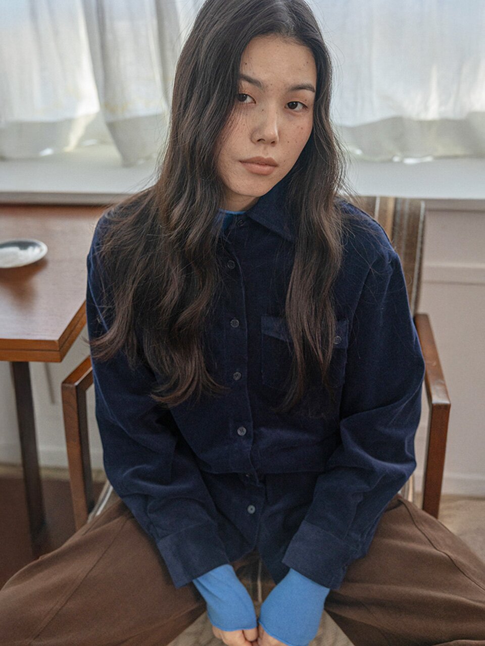 LS_Corduroy solid color shirt_2color