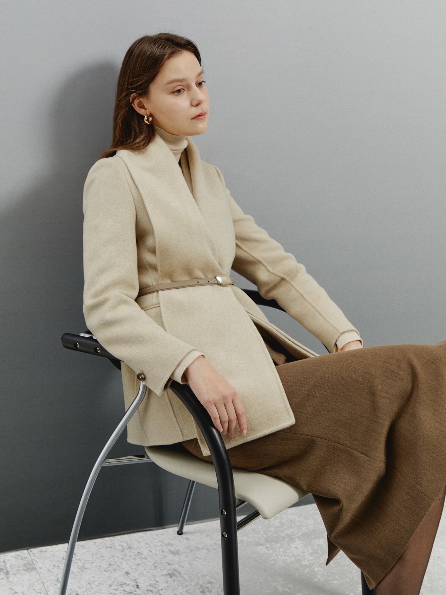 캐시미어 클래식 테일러드 코트 (BEIGE)