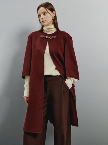 버클 포인트 캐시미어 코트 