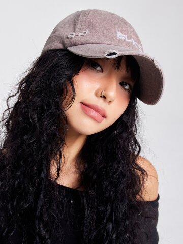 라이트 런닝자수 빈티지 볼캡 애쉬핑크