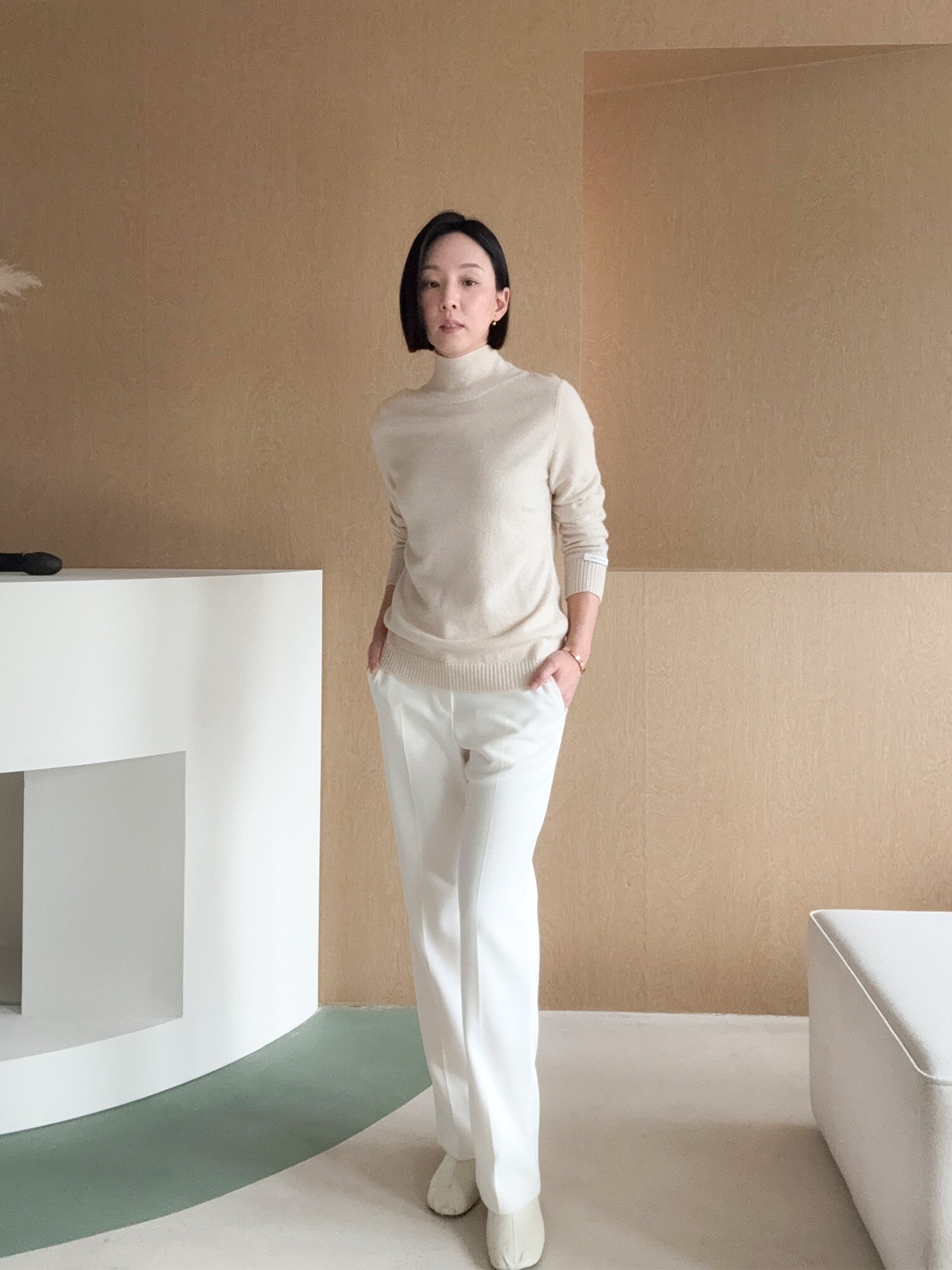 기모 레귤러 일자핏 팬츠 (IVORY)