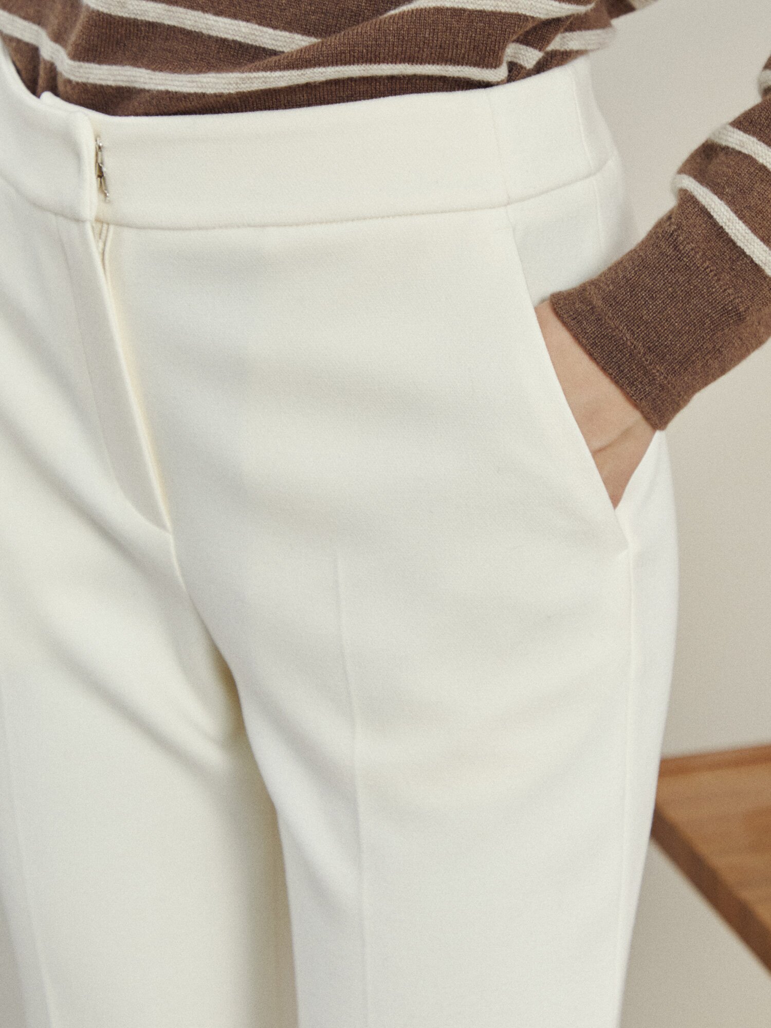기모 레귤러 일자핏 팬츠 (IVORY)