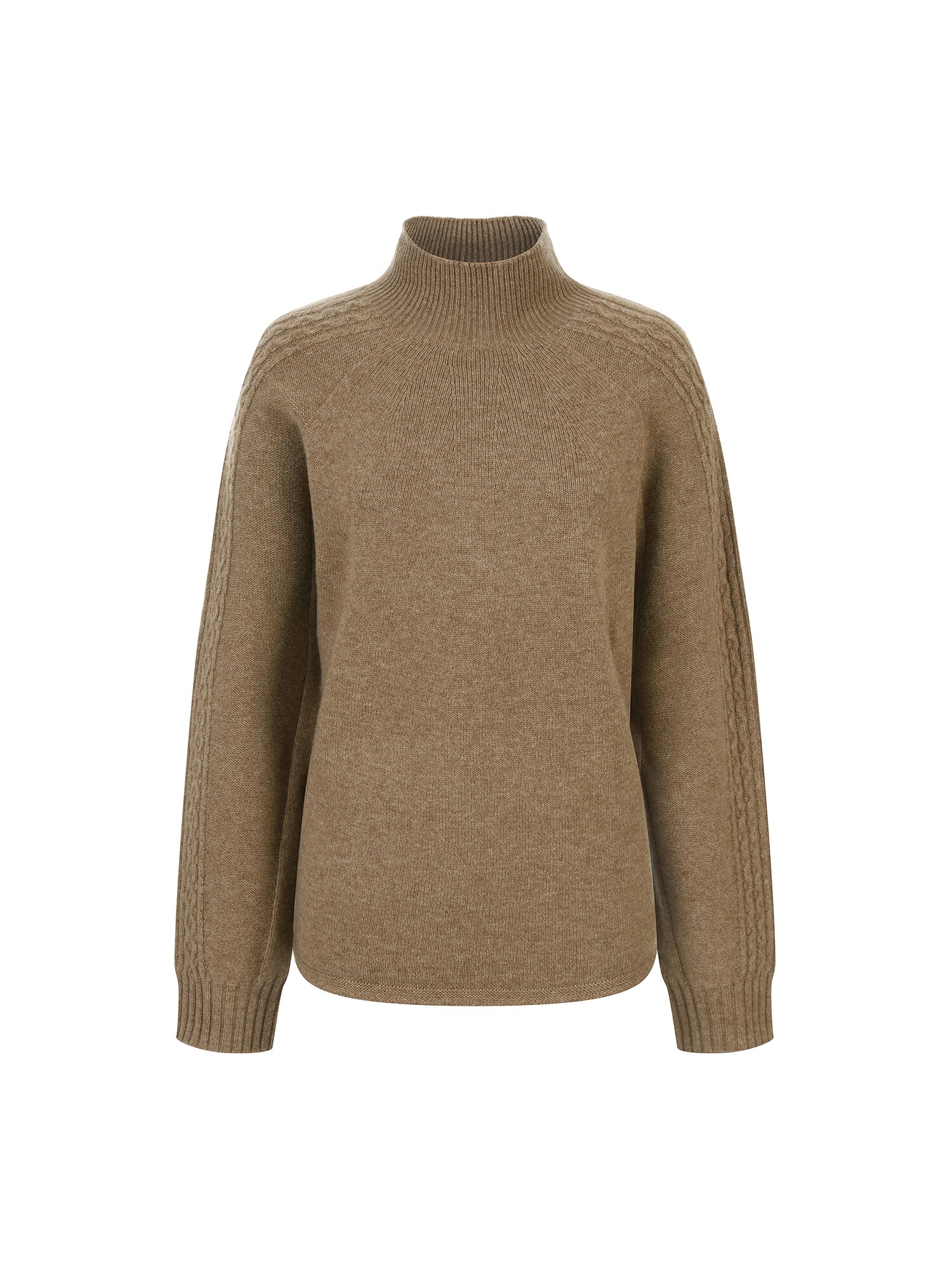 울 케이블 홀가먼트 풀오버 니트 (MELANGE BEIGE)