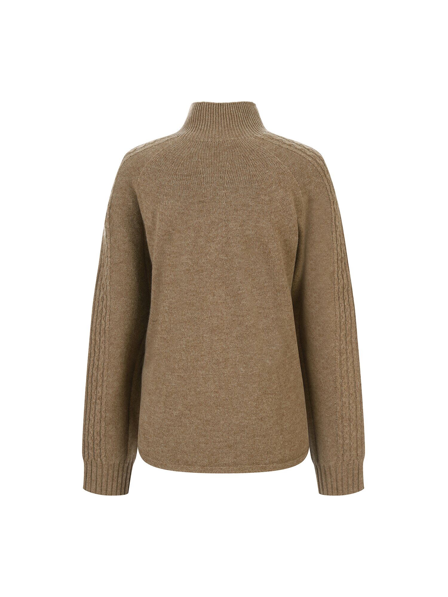 울 케이블 홀가먼트 풀오버 니트 (MELANGE BEIGE)