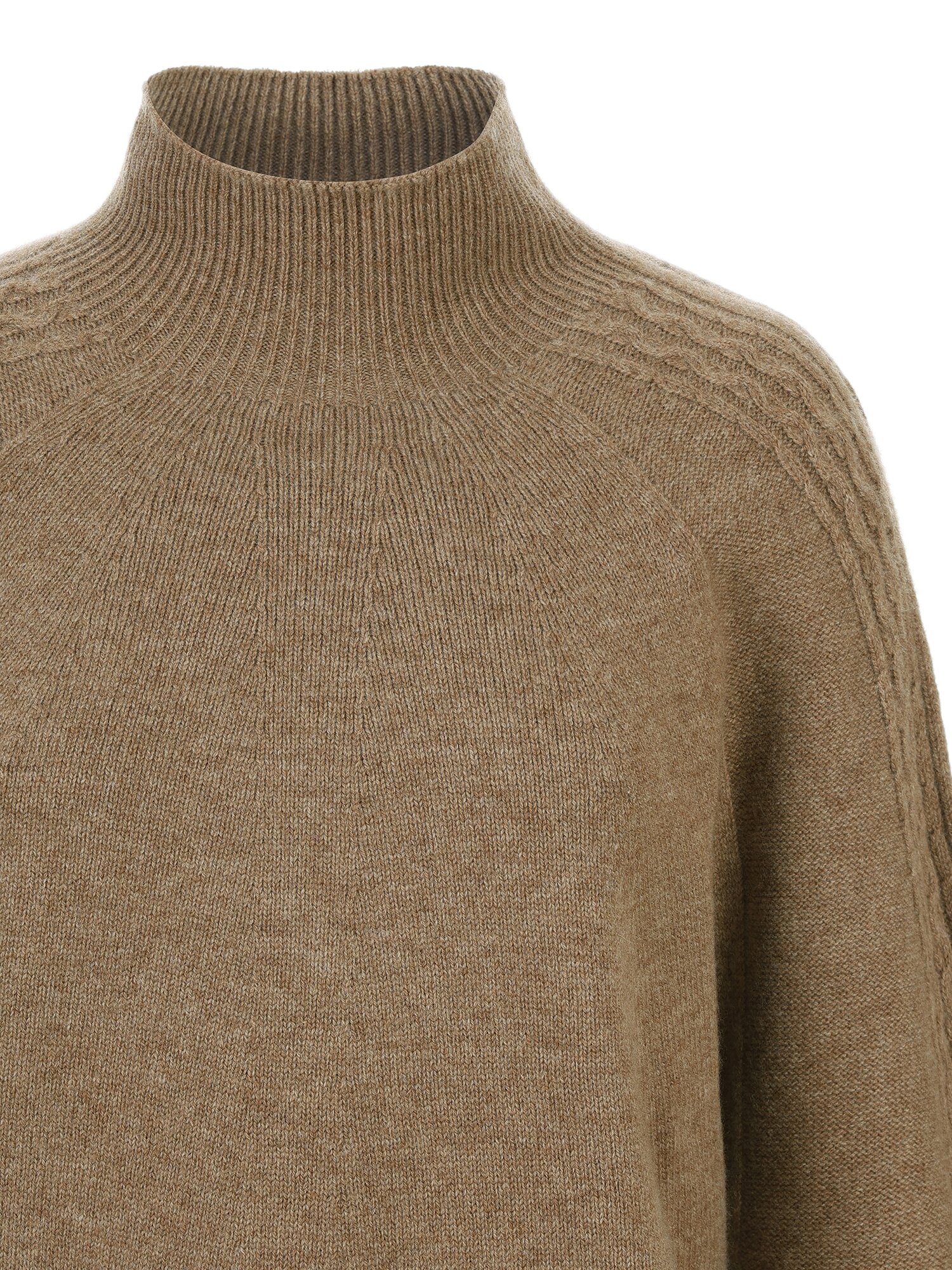 울 케이블 홀가먼트 풀오버 니트 (MELANGE BEIGE)