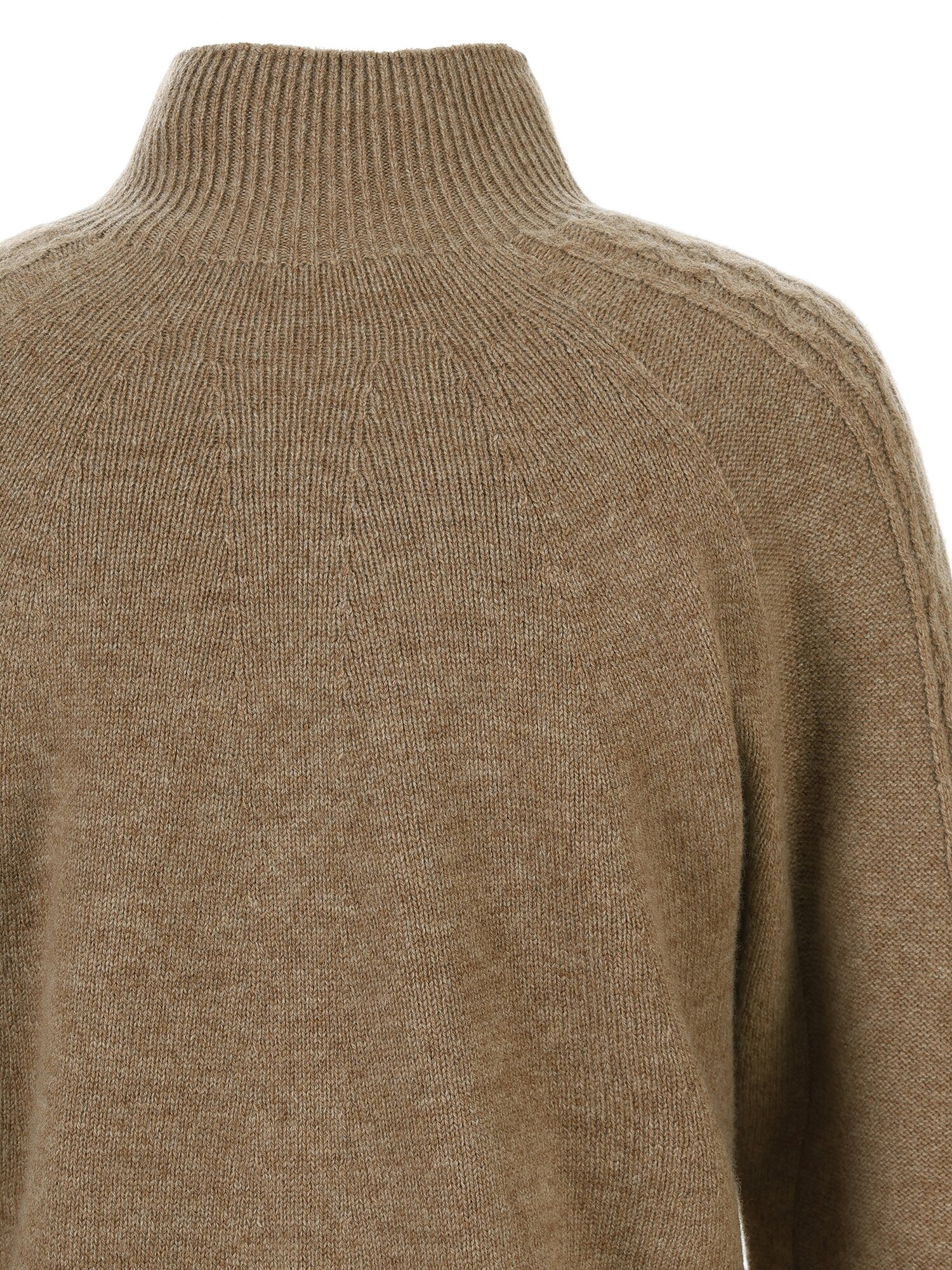 울 케이블 홀가먼트 풀오버 니트 (MELANGE BEIGE)