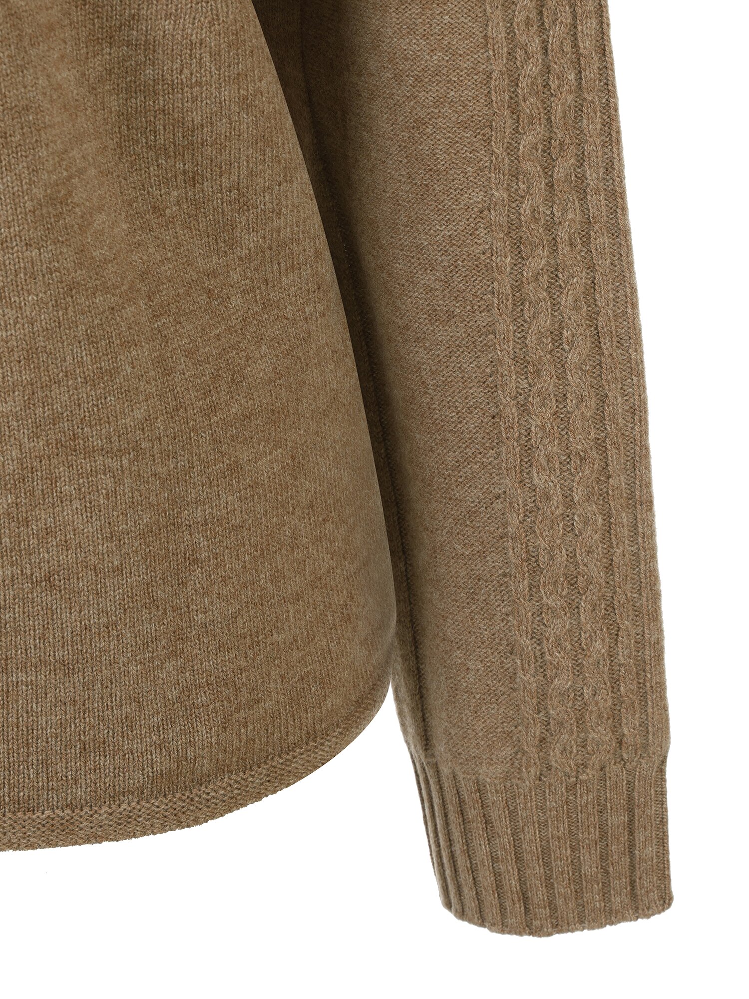 울 케이블 홀가먼트 풀오버 니트 (MELANGE BEIGE)