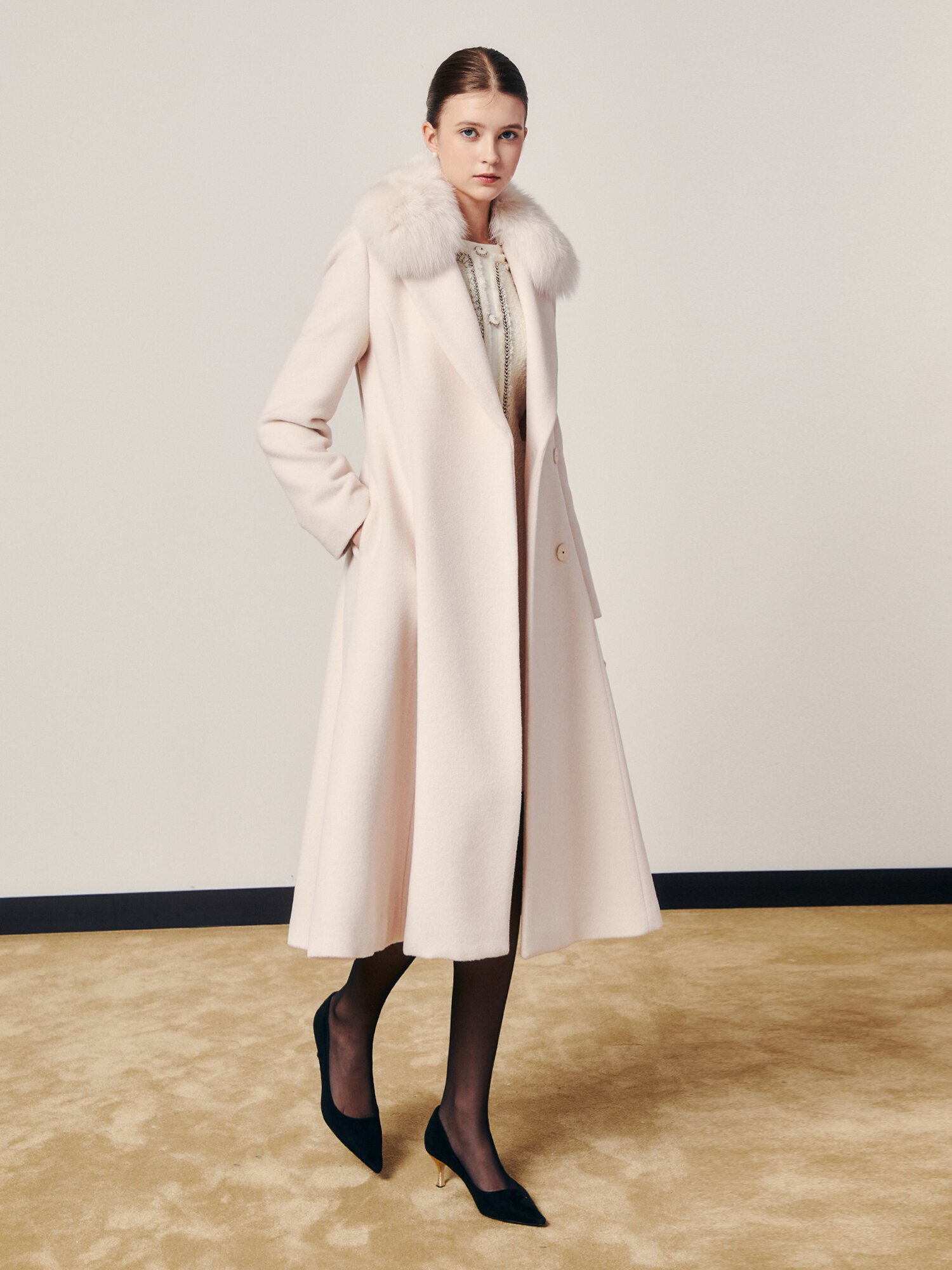 프렌치 플레어 벨트 코트 (PINK)