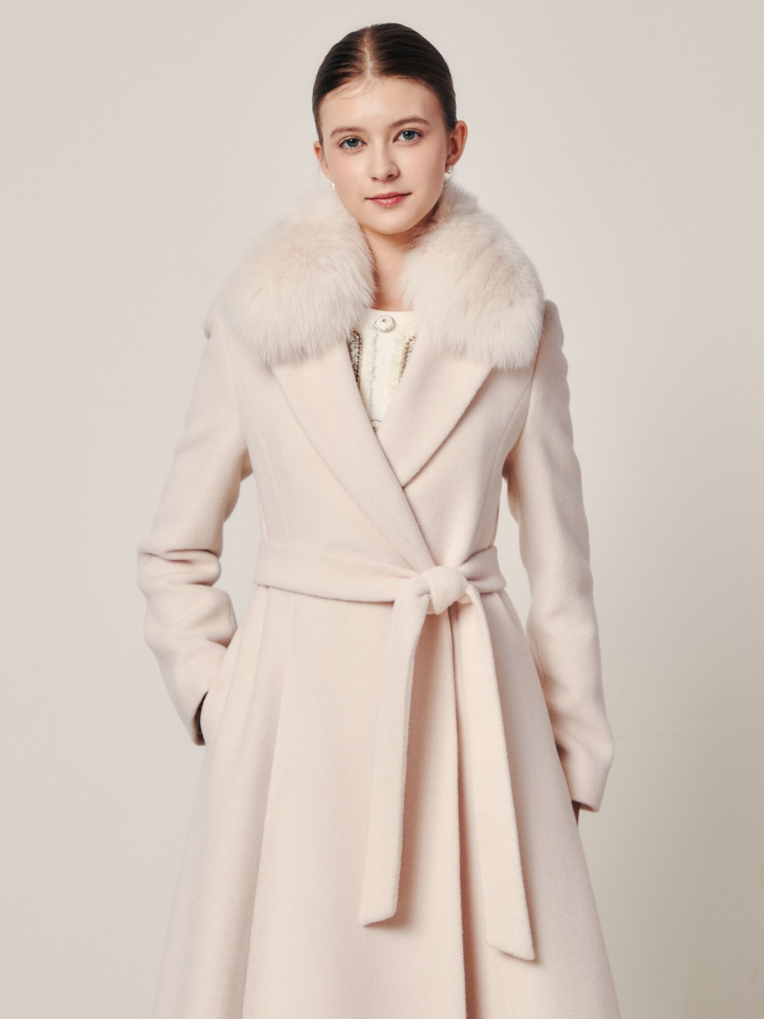 프렌치 플레어 벨트 코트 (PINK)