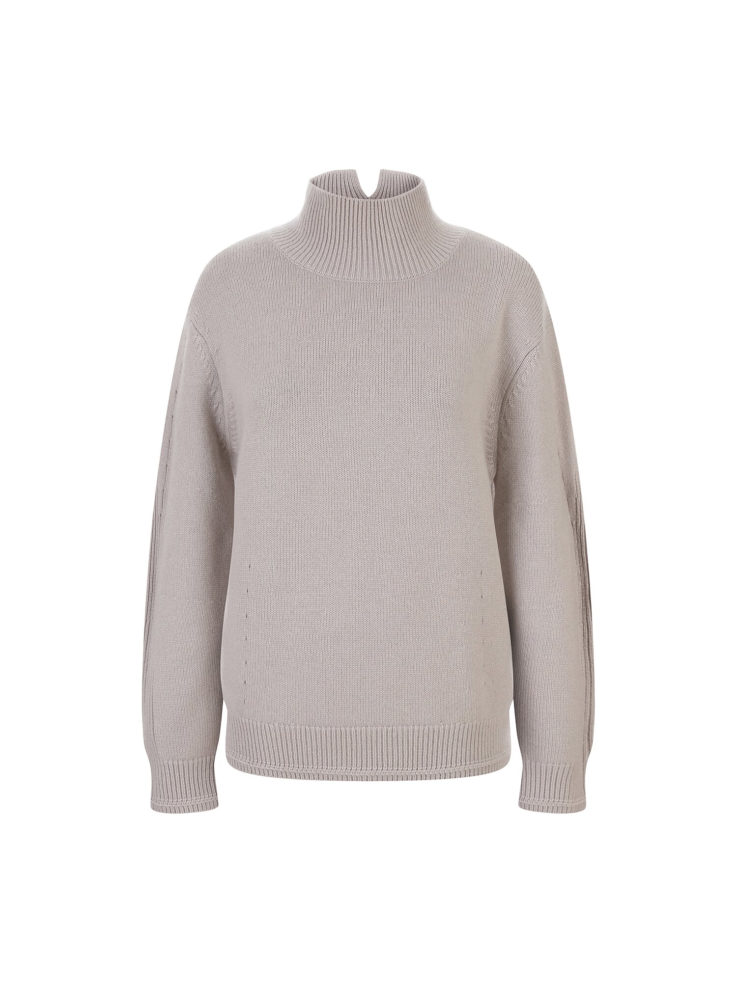 울 캐시미어 하이넥 풀오버 니트 (LIGHT GREY)
