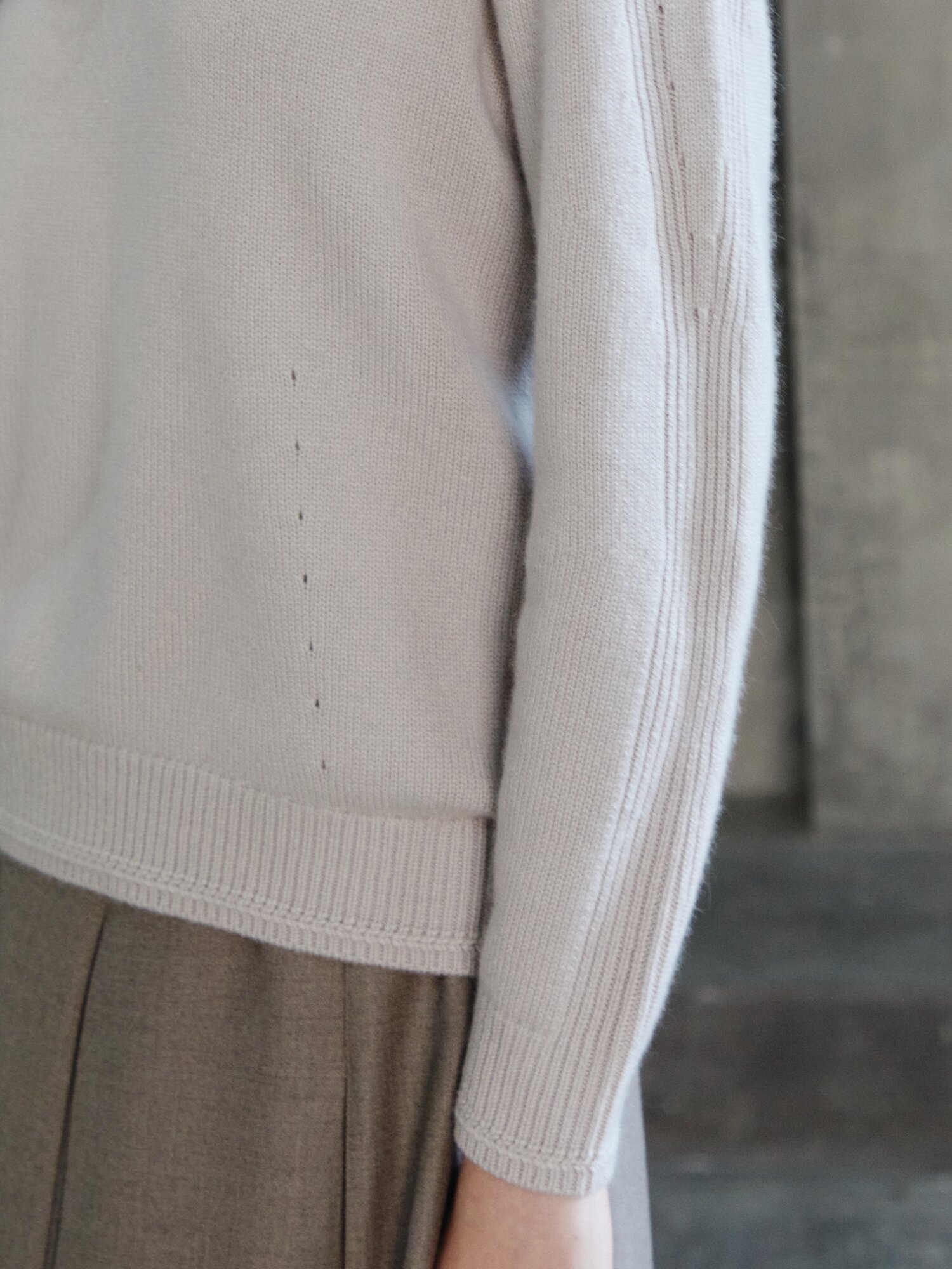 울 캐시미어 하이넥 풀오버 니트 (LIGHT GREY)