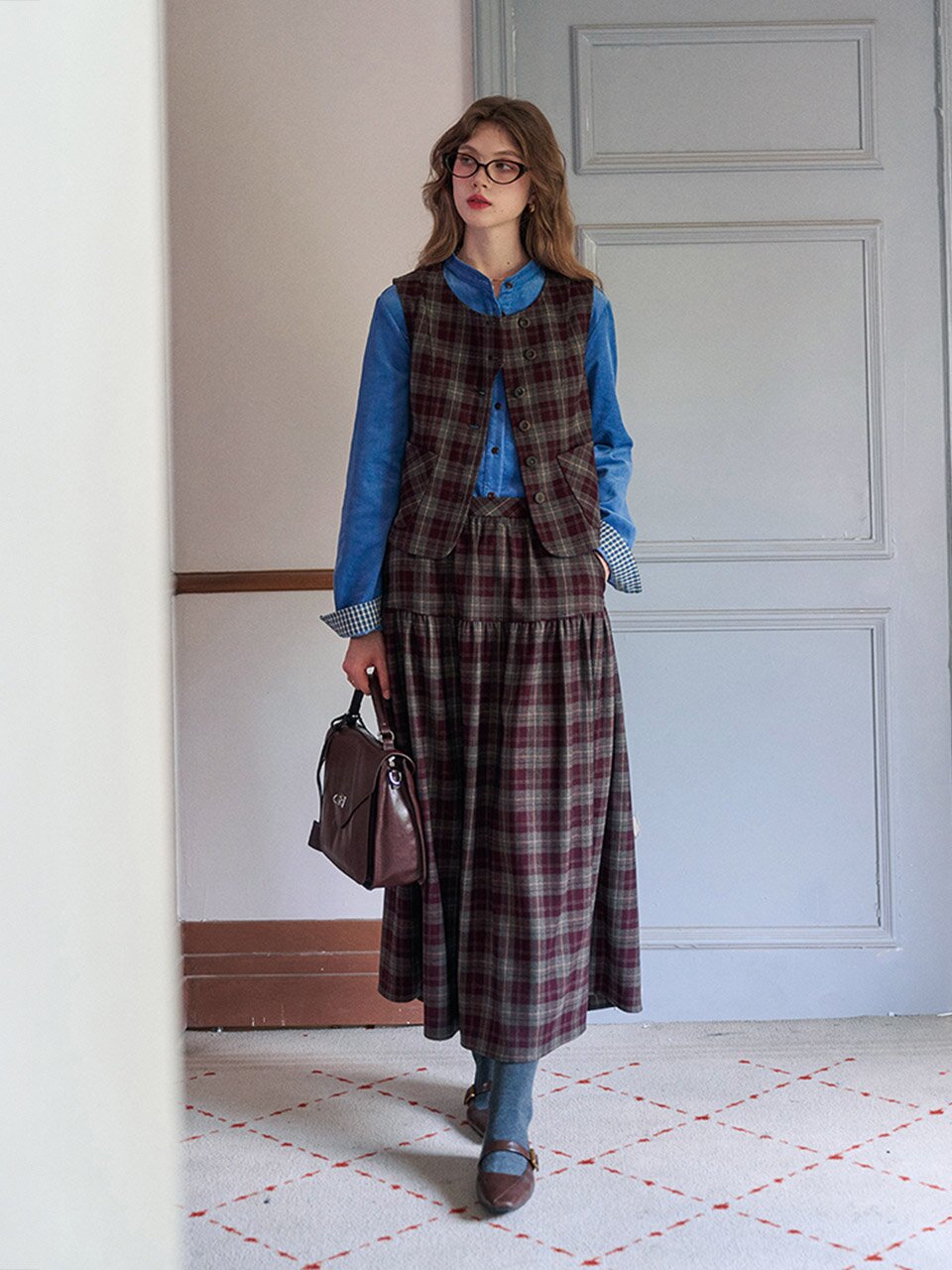 SR_Brushed plaid vest