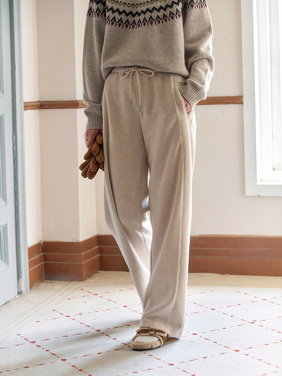 SR_Drape wide-leg pants_2color