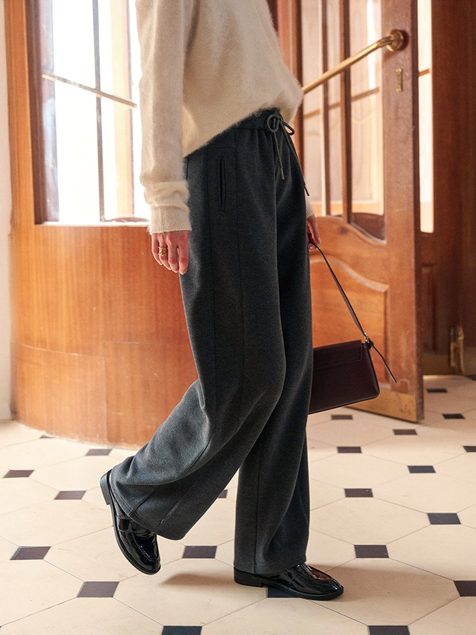 SR_Drape wide-leg pants_2color
