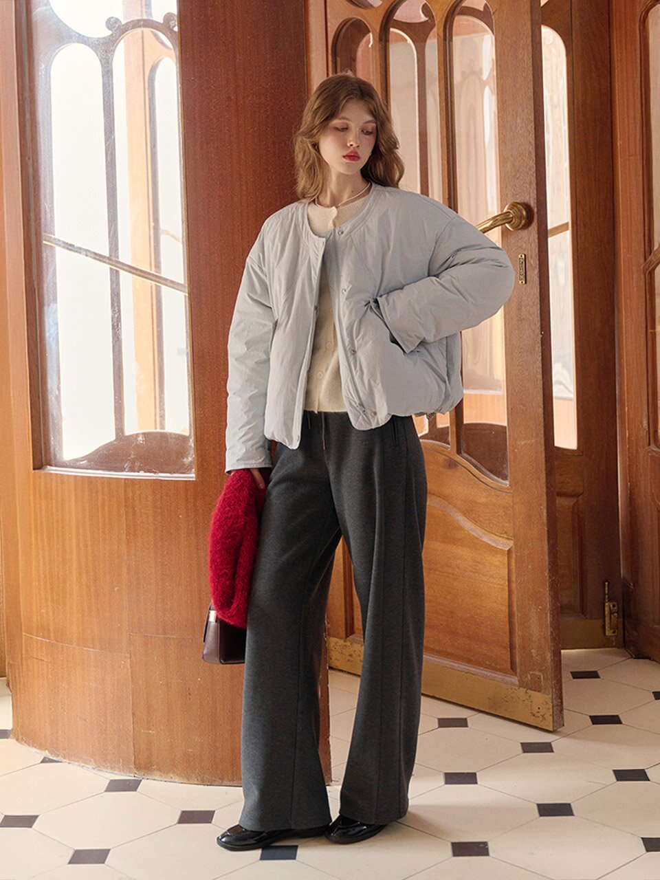 SR_Drape wide-leg pants_2color