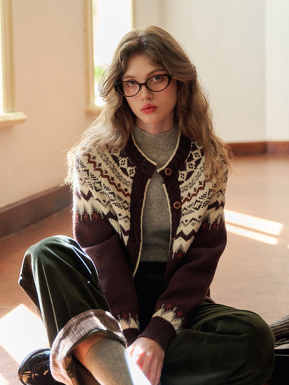 SR_Nordic french knit cardigan