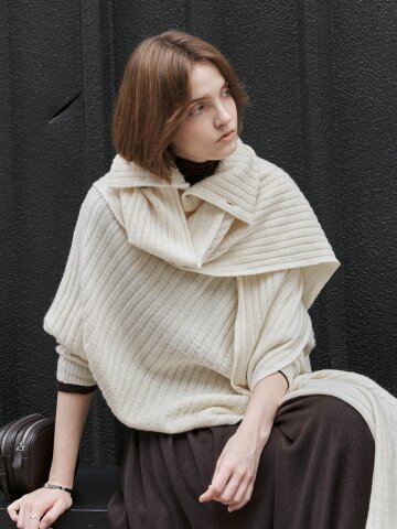 TG_Button collar shawl_IVORY