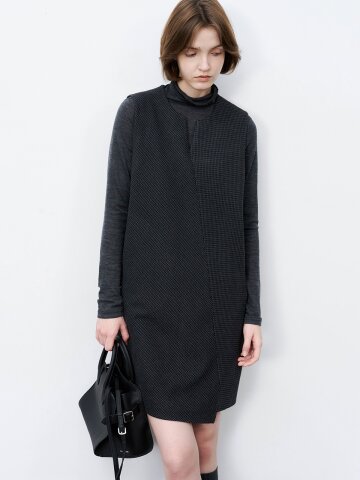 TG_Winter plaid sleeveless dress_CHARCOAL