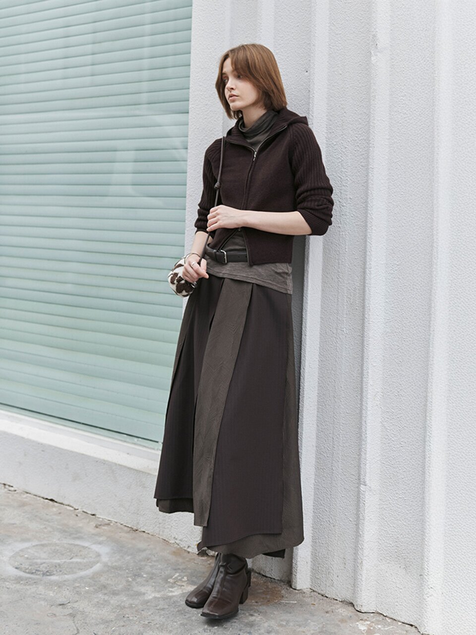 TG_Irregular layered a-line skirt