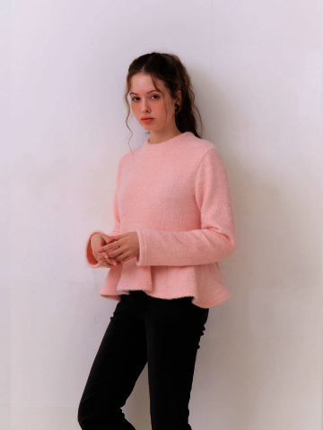 Cleo Fluffy Flare Top – Milk Berry