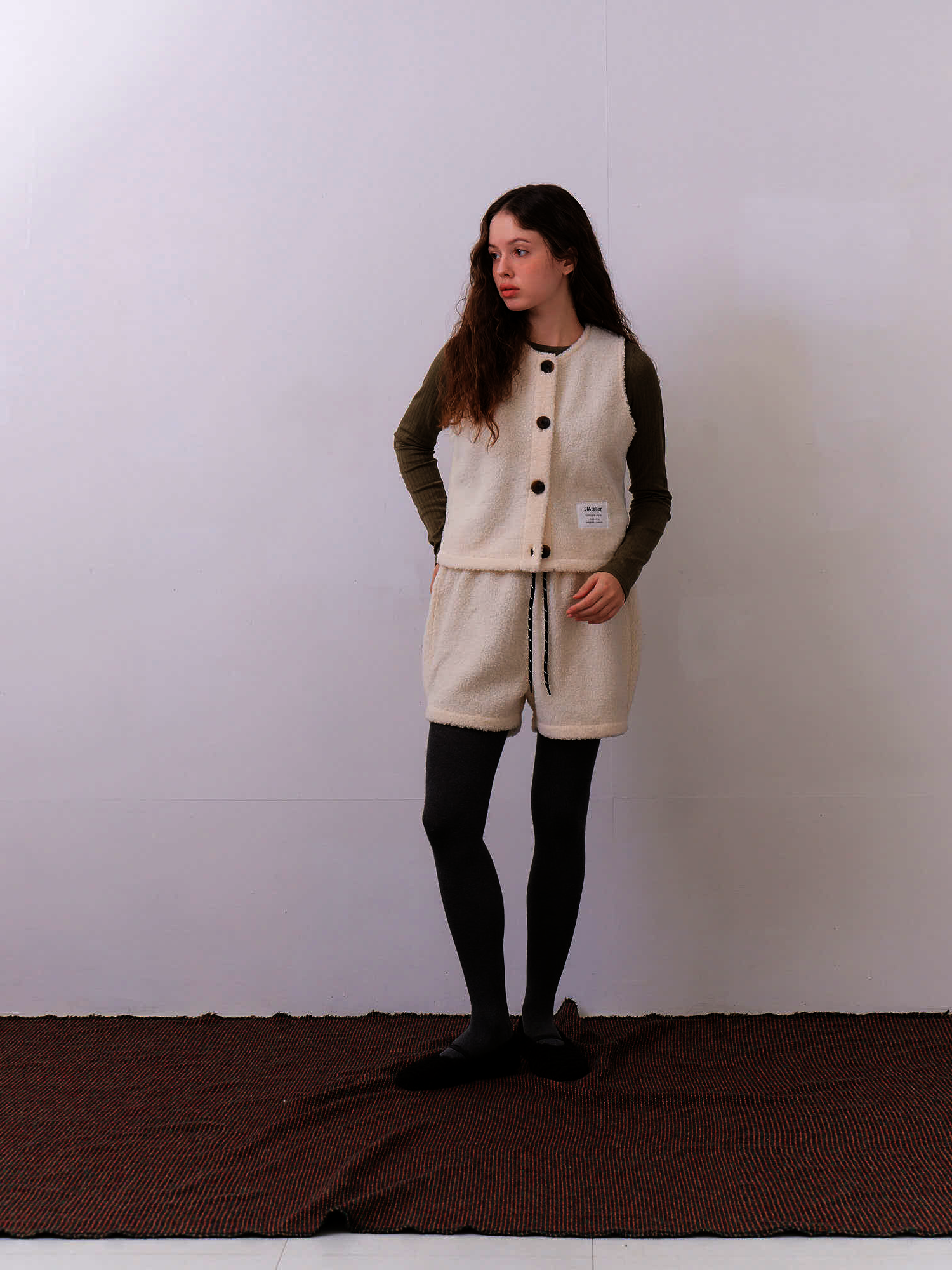 Rosie Cozy Teddy Vest – Soft Cream