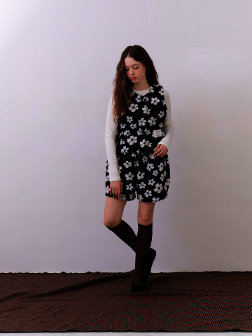 Rosie Cozy Teddy Shorts – Midnight Blossom