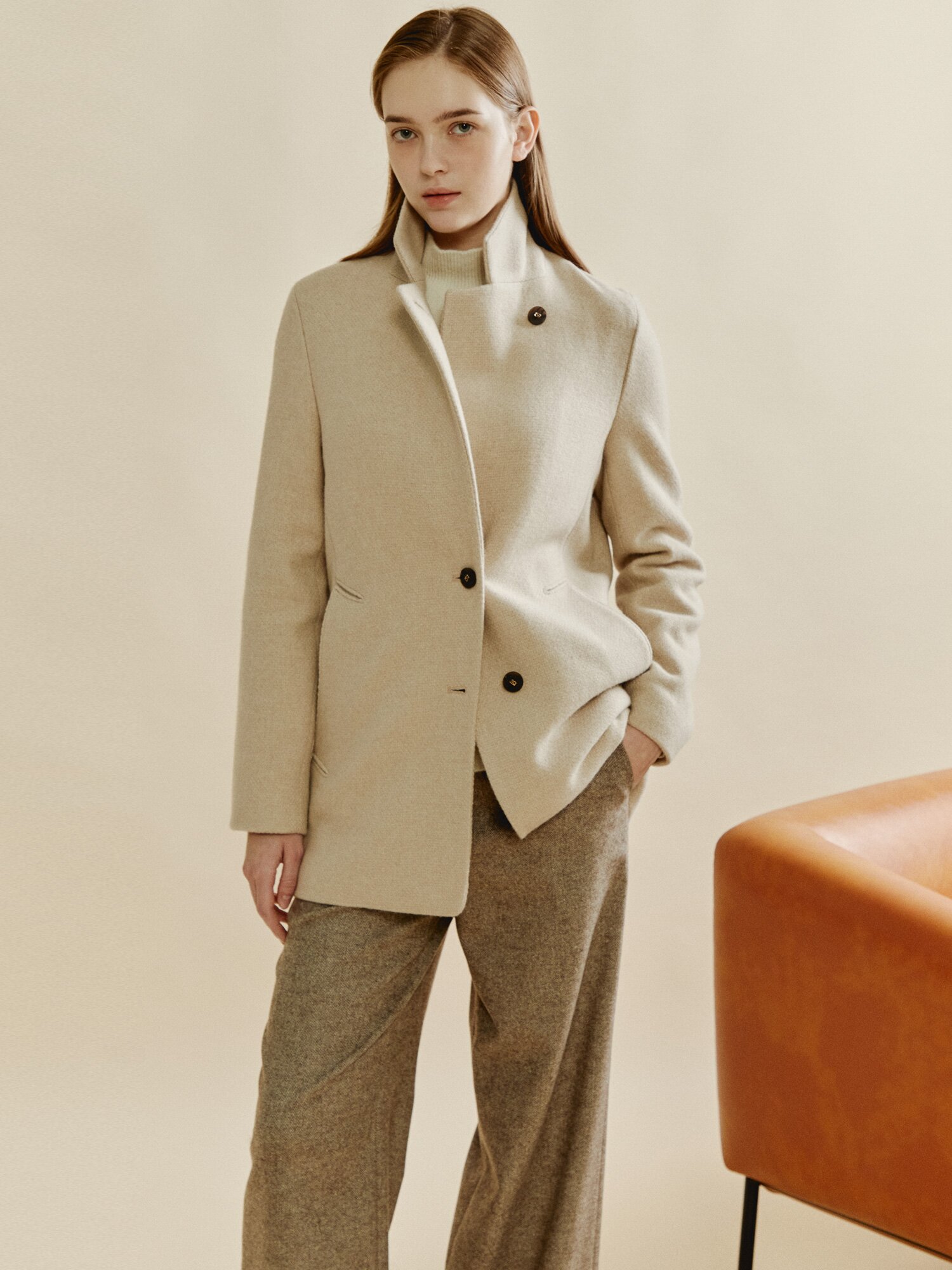 퓨어 캐시미어 모크넥 니트 (IVORY)