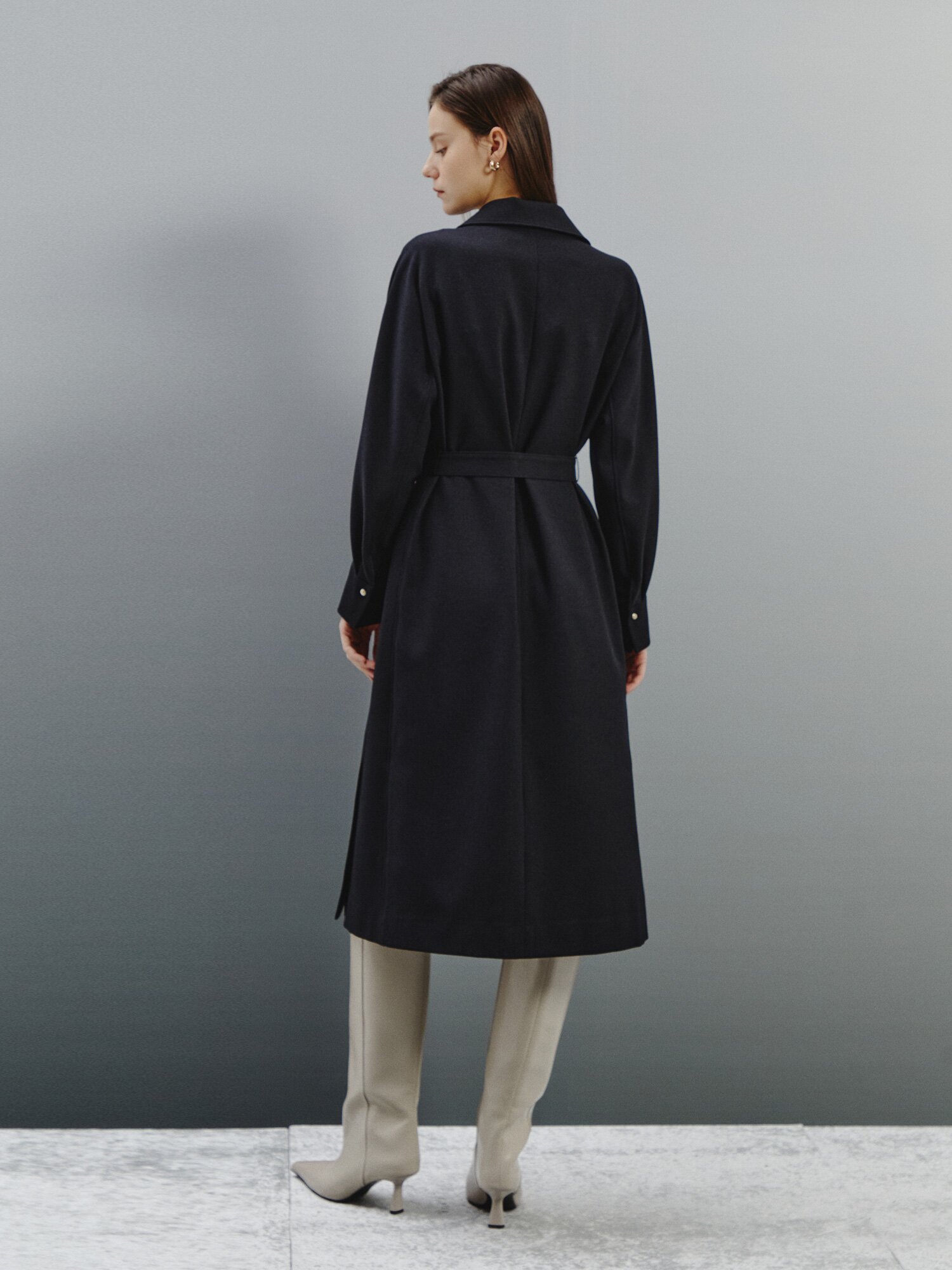 라이트 플루이드 벨트 셔츠원피스 (DARK NAVY)