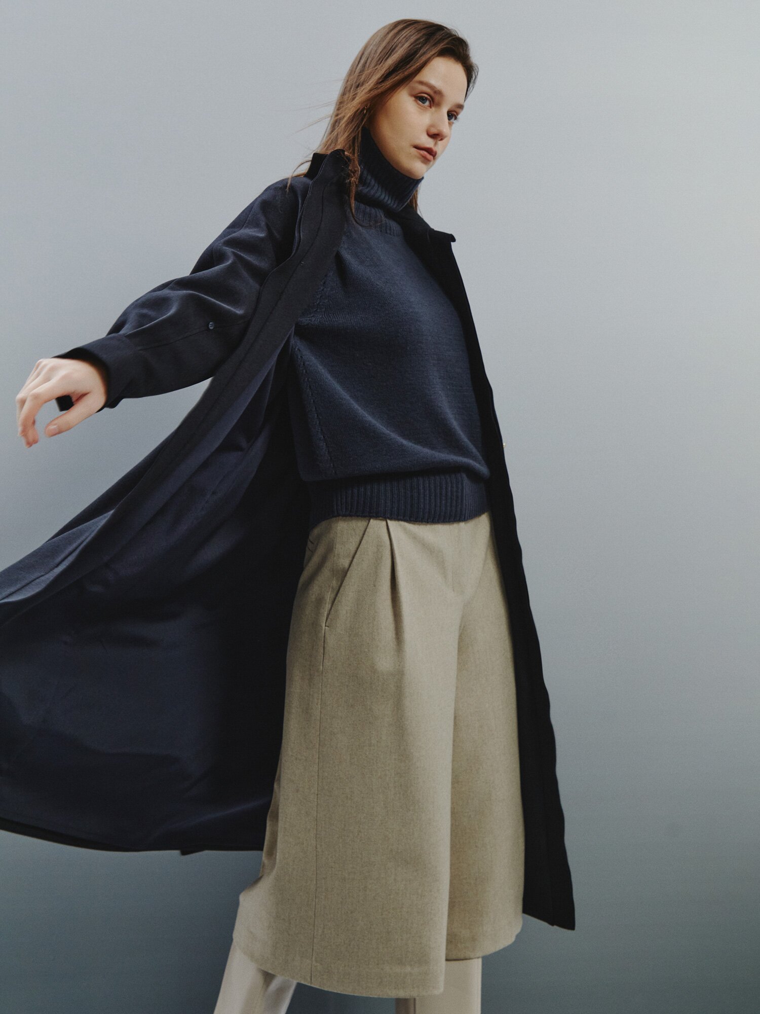 라이트 플루이드 벨트 셔츠원피스 (DARK NAVY)