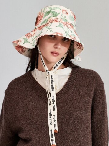 멜라밀라 바네사 로즈패턴 버킷햇 (2colors)